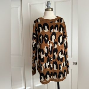 Sparkle and Fade leopard sweater S new